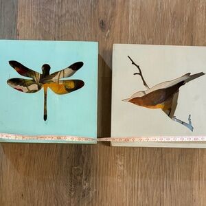 Decorative Dragonfly and Bird Wall Art